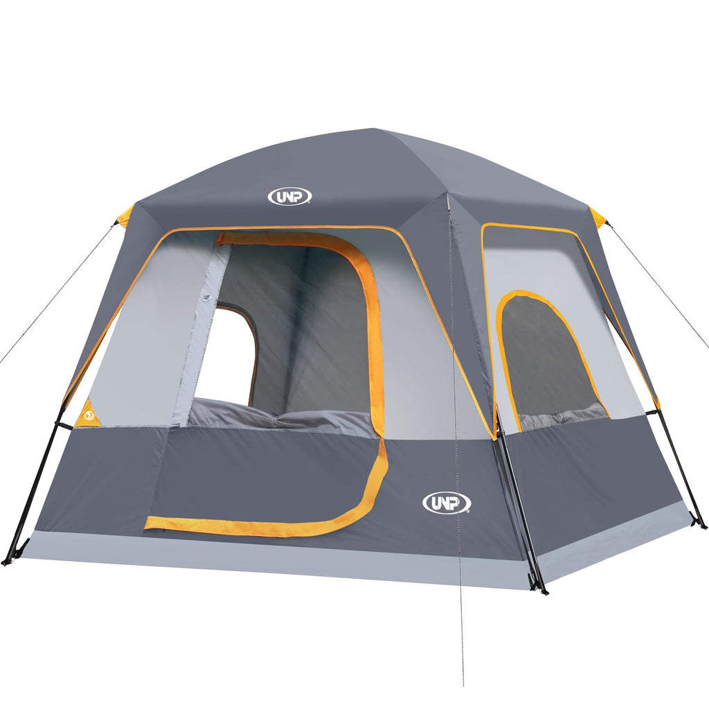 UNP 4-Person Tent, Portable Cabin Tent, Camping Tent 4-Person Easy Set Up, Waterproof with Top Rainfly for Outdoor Camping/Hiking