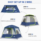 UNP 4-Person Tent, Portable Cabin Tent, Camping Tent 4-Person Easy Set Up, Waterproof with Top Rainfly for Outdoor Camping/Hiking