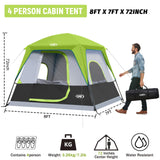 UNP 4-Person Tent, Portable Cabin Tent, Camping Tent 4-Person Easy Set Up, Waterproof with Top Rainfly for Outdoor Camping/Hiking