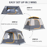 UNP 4-Person Tent, Portable Cabin Tent, Camping Tent 4-Person Easy Set Up, Waterproof with Top Rainfly for Outdoor Camping/Hiking