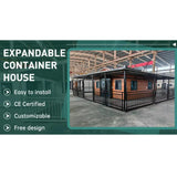 Customizable Tiny Home Foldable Prefabricated Container House 20ft 30ft 40ft Options Available 1 2 3 Bedrooms with Bathroom Kitchen Living Room Expandable Double Wing Design