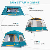 UNP 4-Person Tent, Portable Cabin Tent, Camping Tent 4-Person Easy Set Up, Waterproof with Top Rainfly for Outdoor Camping/Hiking