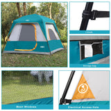 UNP 4-Person Tent, Portable Cabin Tent, Camping Tent 4-Person Easy Set Up, Waterproof with Top Rainfly for Outdoor Camping/Hiking