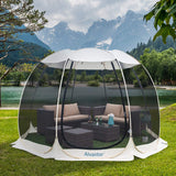 Alvantor Screen House Gazebo, 6-10-15 Person Pop Up Igloo Screened Canopy Tent with Mosquito Netting Sides, Instant UV Resistant Sun Shelter for Garden, Patio, Backyard