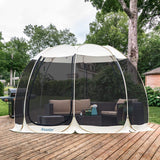 Alvantor Screen House Gazebo, 6-10-15 Person Pop Up Igloo Screened Canopy Tent with Mosquito Netting Sides, Instant UV Resistant Sun Shelter for Garden, Patio, Backyard