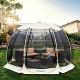 Alvantor Screen House Gazebo, 6-10-15 Person Pop Up Igloo Screened Canopy Tent with Mosquito Netting Sides, Instant UV Resistant Sun Shelter for Garden, Patio, Backyard