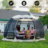 Alvantor Screen House Gazebo, 6-10-15 Person Pop Up Igloo Screened Canopy Tent with Mosquito Netting Sides, Instant UV Resistant Sun Shelter for Garden, Patio, Backyard